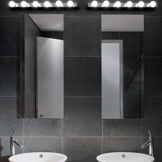 Prive ap6 applique nero per specchio da bagno ideal lux