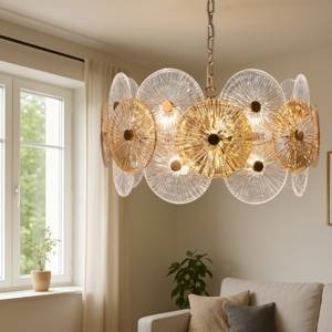 Maytoni aster lampadario moderno per salotto in vetro decorato