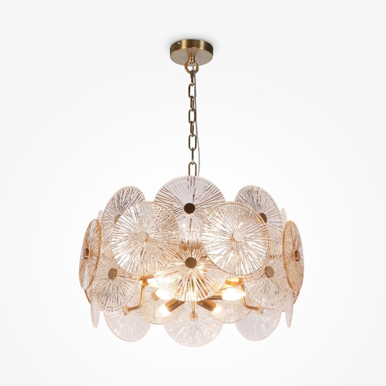 Maytoni aster lampadario moderno per salotto in vetro decorato