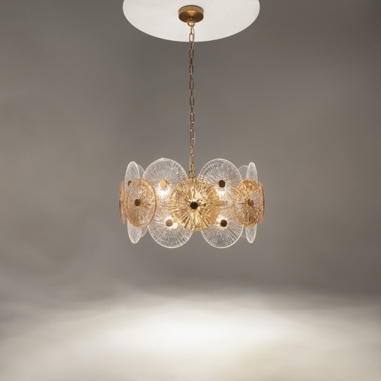 Maytoni aster lampadario moderno per salotto in vetro decorato