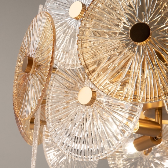 Maytoni aster lampadario moderno per salotto in vetro decorato