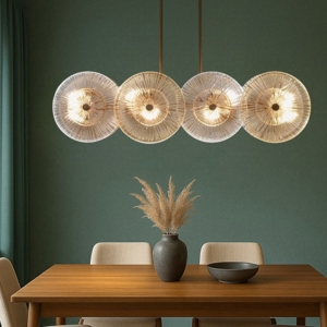 Maytoni aster lampadario moderno cerchi in vetro ambrato