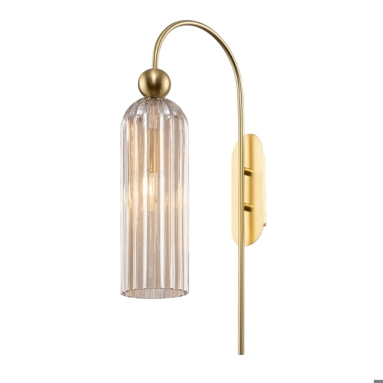 Maytoni antic applique da comodino colore oro e vetro ambrato