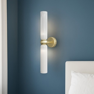 Maytoni antic applique camera da letto 2 luci vetro bianco satinato