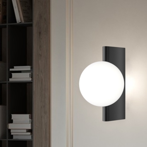 Maytoni avant-garde applique da parete minimal colore nero sfera in vetro