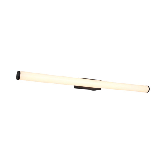 Applique specchio bagno nera 80cm led 8w 3000k