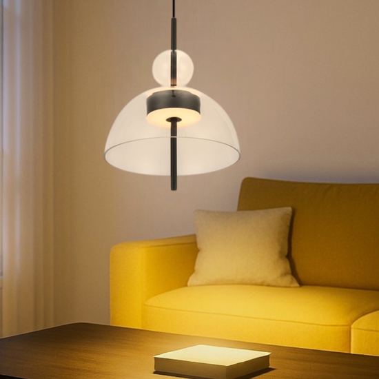 Maytoni bangkok lampada a sospensione led 12w 3000k paralume in vetro