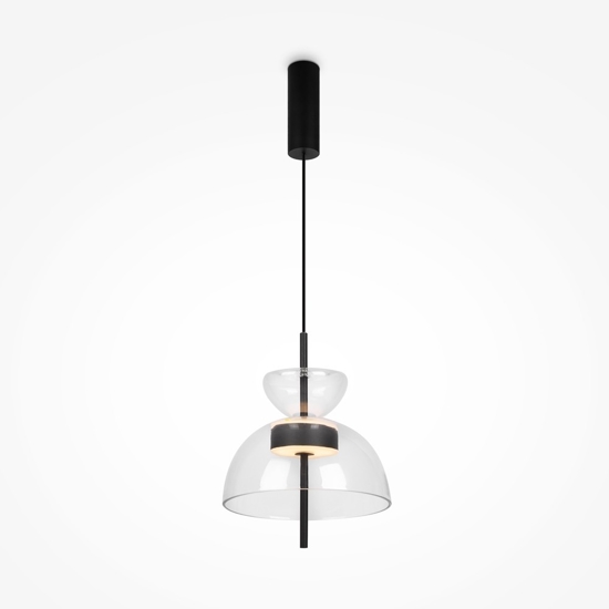 Maytoni bangkok lampada a sospensione led 12w 3000k paralume vetro trasparente
