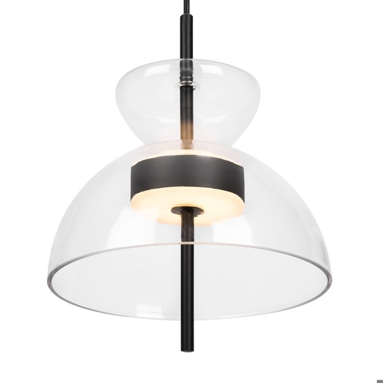 Maytoni bangkok lampada a sospensione led 12w 3000k paralume vetro trasparente