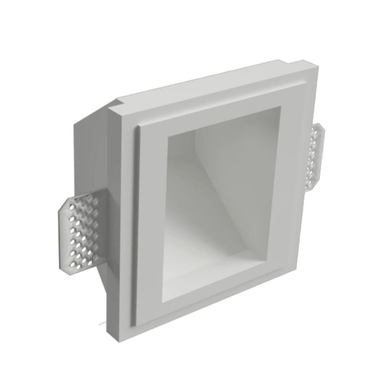 Segnapasso di gesso da incasso a scomparsa per interni gu10