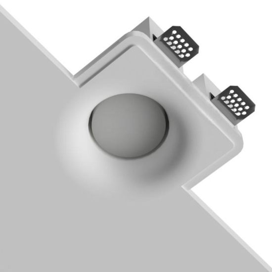 Faretto in gesso da incasso a soffitto gx53 tondo