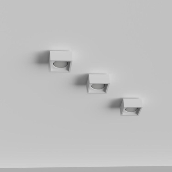 Plafoniera quadrata di gesso ceramico bianco
