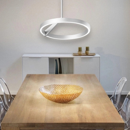 Lampadario moderno bianco vivida meridiana led 17w 3000k 4000k