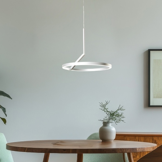 Lampadario moderno bianco vivida meridiana led 17w 3000k 4000k