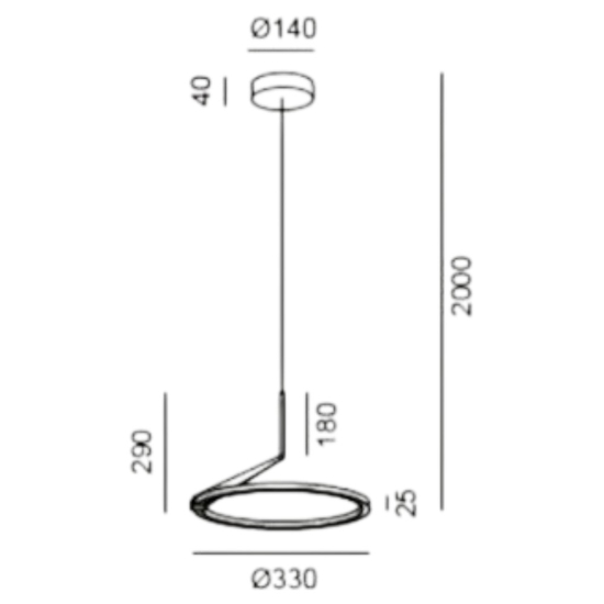 Lampadario meridiana sabbia led 17w  3000k 4000k vivida moderno
