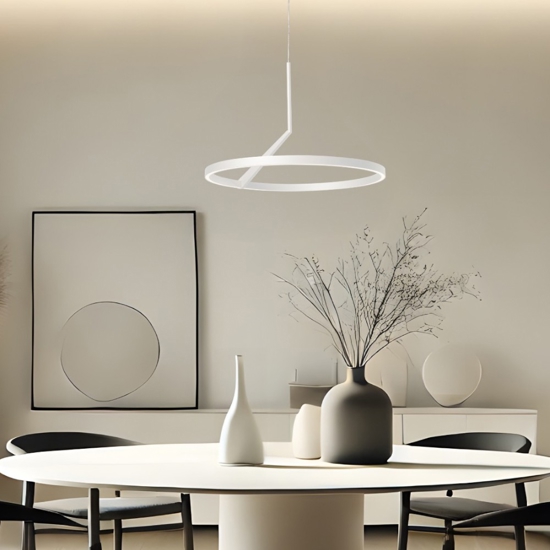 Lampadario moderno bianco led 44w 3000k 4000k vivida meridiana