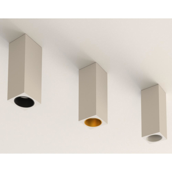 Faretto quadrato di gesso bianco alluminio oro da soffitto