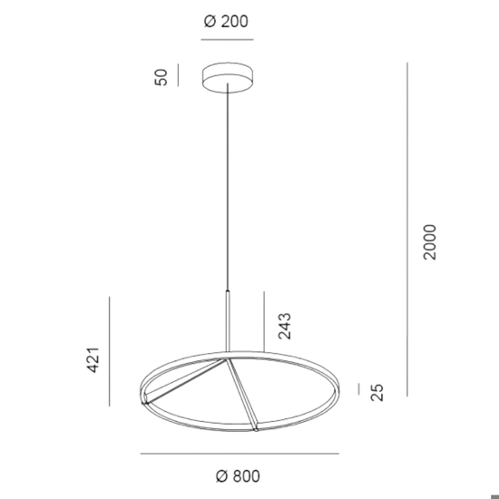 Vivida meridiana lampadario moderno sabbia led 51w 3000k 4000k