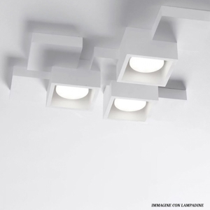 Plafoniera moderna in gesso design quadrati sforzin