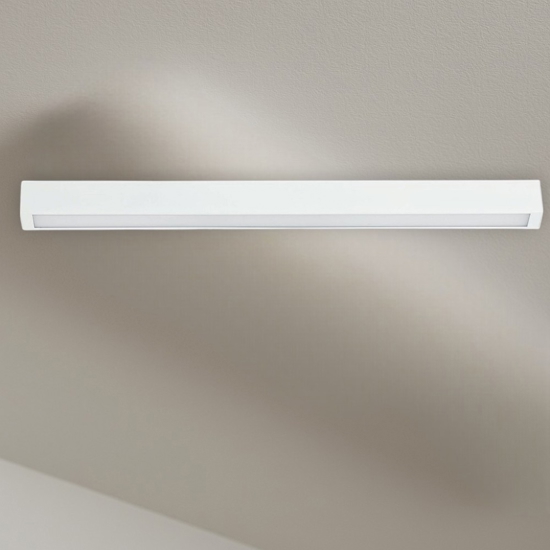 Plafoniera 122 cm bianca design sottile moderna led 22w 3000k