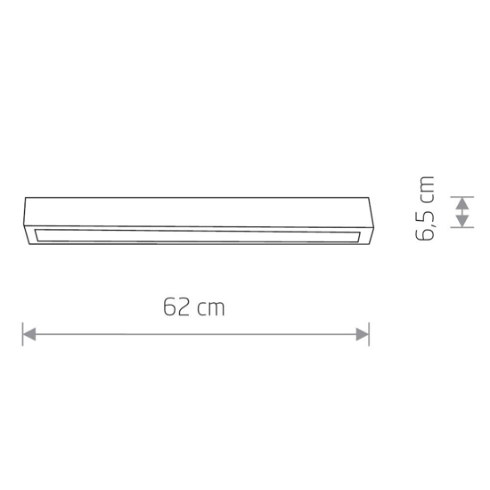 Plafoniera 62 cm per cucina bianca led 11w 3000k moderna
