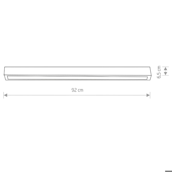 Plafoniera 92 cm bianca led 16w 3000k 92 cm moderna