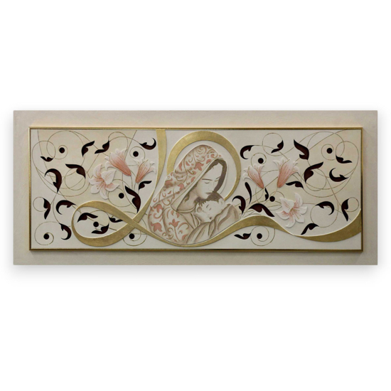 Capezzale classico maternita' oro 155x65 quadro per camera da letto