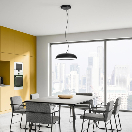 Lampada a sospensione nera per tavolo led 27w dimmerabile isyluce zenal