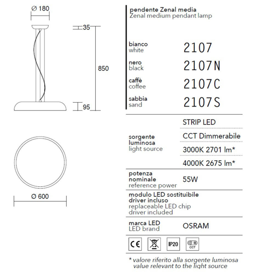 Lampadario da cucina isyluce zendel bianco led 55w 3000k 4000k dimmerabile