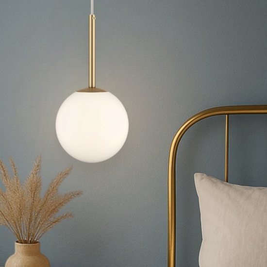 Maytoni basic form lampada a sospensione per camera da letto sfera in vetro