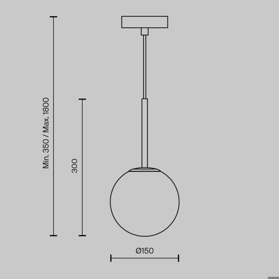 Maytoni basic form lampada a sospensione per camera da letto sfera in vetro