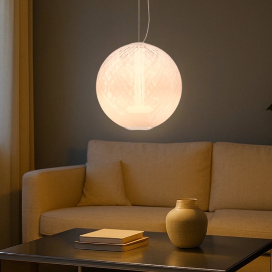 Maytoni bruma lampada a sospensione led 15w 2700k vetro decorato mod397pl-l15ch27k
