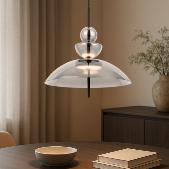 Maytoni bangkok lampada a sospensione led 12w 3000k campana in vetro