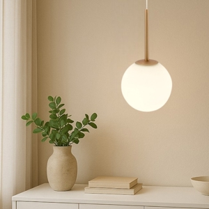 Maytoni basic form lampada a sospensione sfera vetro bianco