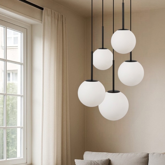 Maytoni basic form lampadario moderno nero 5 luci