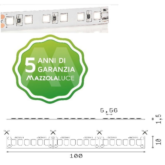 Bobina 3mt strip led 40w-mt 4000k cri90 24v ideal lux