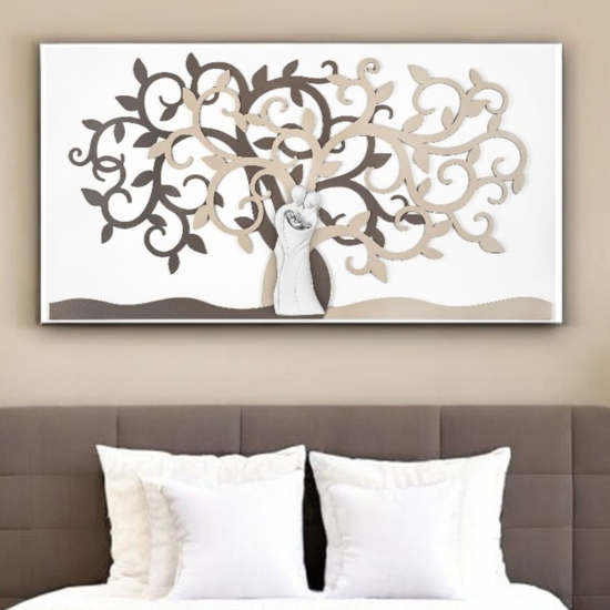 Bongelli preziosi quadro capezzale sacra famiglia moderna 110x60 nocciola