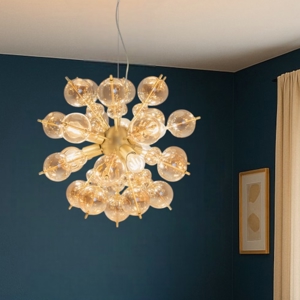 Maytoni bolla lampadario moderno 6 luci sfere in vetro soffiato