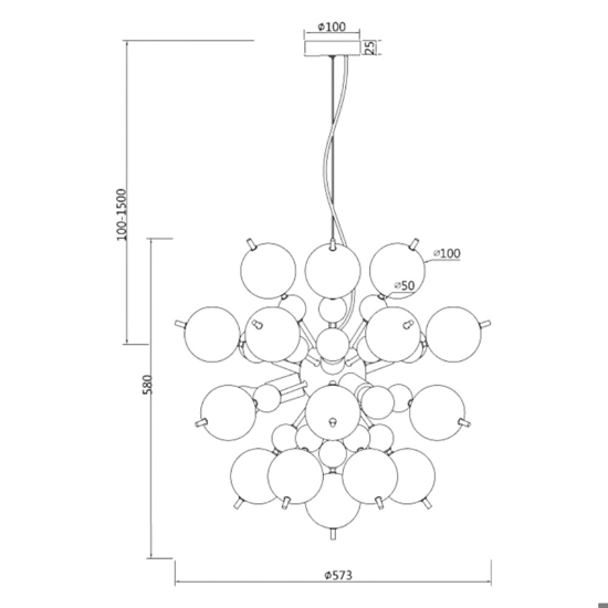 Maytoni bolla lampadario moderno 6 luci sfere in vetro soffiato