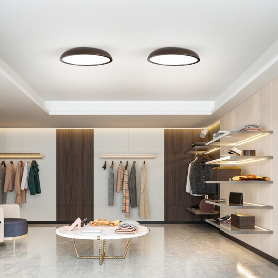 Isyluce zenal plafoniera marrone rotonda led 55w 3000k 4000k dimmerabile