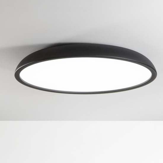 Isyluce plafoniera zenal nera rotonda led 108w 3000k 4000k dimmerabile