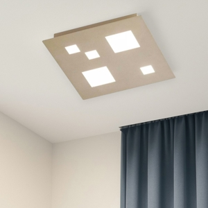 Plafoniera led 25w 3000k sabbia quadrata moderna isyluce
