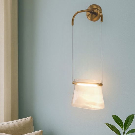 Maytoni cabaret applique da parete led 8w 3000k paralume in vetro