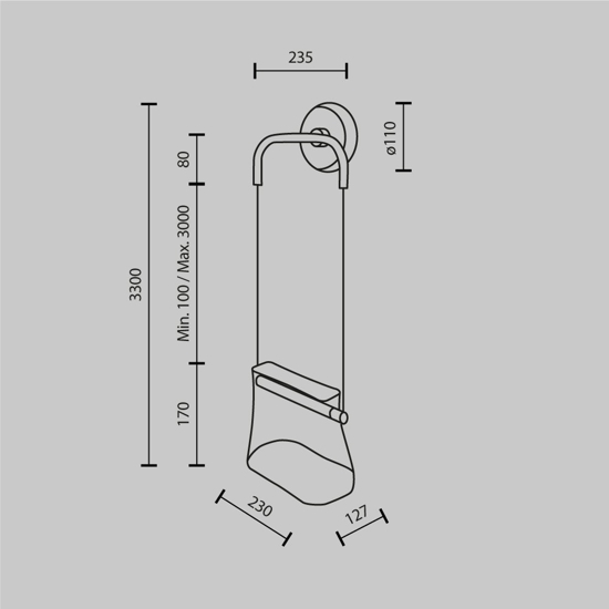Maytoni cabaret applique da parete led 8w 3000k paralume in vetro
