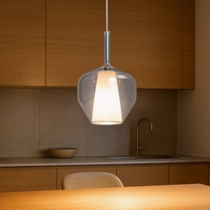 Maytoni duality lampada a sospensione per isola cucina in vetro fume'
