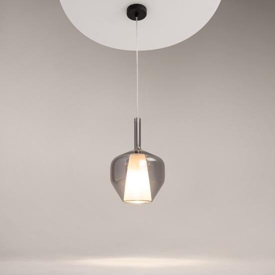 Maytoni duality lampada a sospensione per isola cucina in vetro fume'