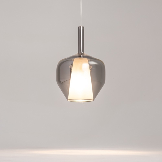 Maytoni duality lampada a sospensione per isola cucina in vetro fume'