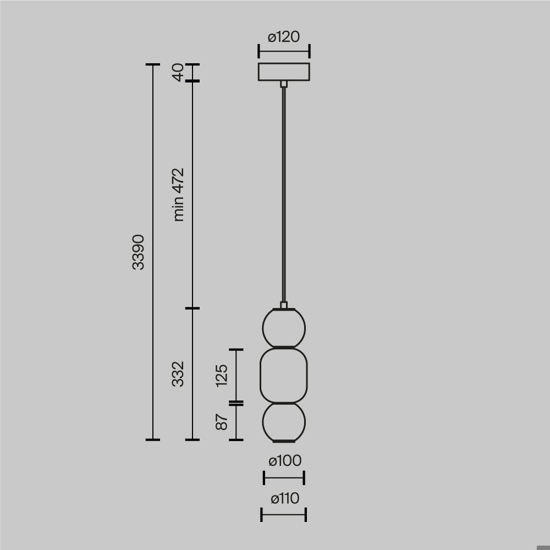 Maytoni drop lampada a sospensione led 16w 3000k per camera da letto