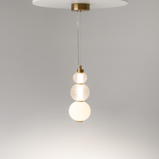 Maytoni collar lampada a sospensione led 16w 3000k vetro decorato