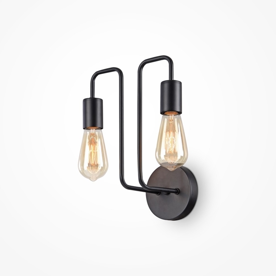 Maytoni gilbert applique da parete colore nero 2 luci